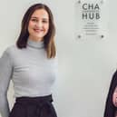 Mairi McAllan and Maggie Botham at the official opening of the CHA Community Hub in Lanark.