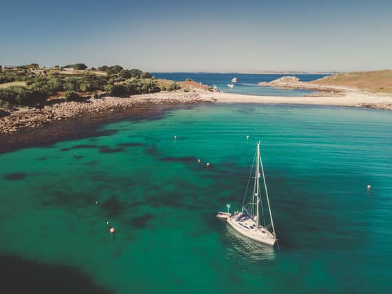 St Agnes and Gugh, Isles Scilly at low tide