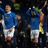 Rangers' James Tavernier celebrates the win over Braga at full time. (Photo by Alan Harvey / SNS Group)