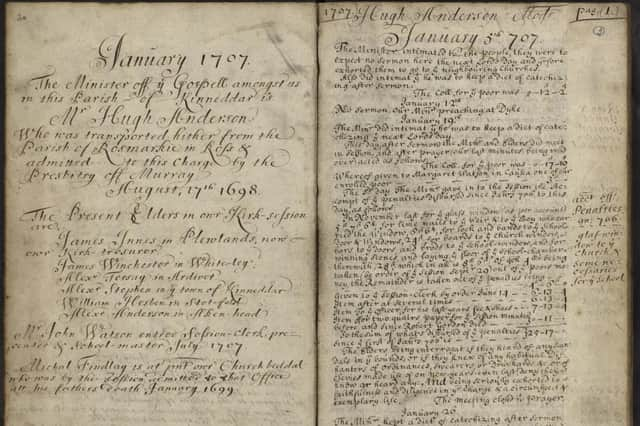 A typical page from Church of Scotland kirk session minute book for Drainie, Morayshire, noting parish misdemeanours and church discipline.