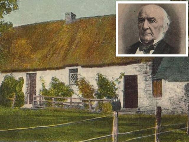 Former Prime Minister William Ewart Gladstone (inset) has a family connection to Biggar in that his grandfather was born at Toftcombs, the pretty cottage pictured here.