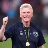 West Ham United manager David Moyes with a winners medal after winning the UEFA Europa Conference League Final