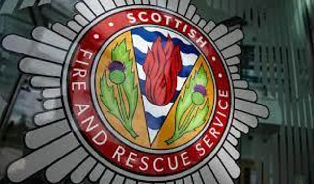 The Scottish Fire and Rescue Service crew at still at the scene. 