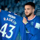 New Rangers signing Nicolas Raskin is unveiled to the media at Ibrox on Friday.