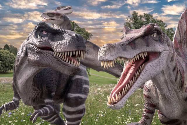 New animatronic dinosaurs for 2022, the Spinosaurus and Allosaurus.