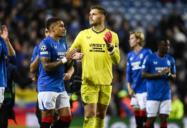 Rangers' Jack Butland in reflective mood at the conclusion of the club's Champions League play off 2-2 draw at home to PSV that has had him reflecting on the words of the great Bill Struth ahead of the return leg. (Photo by Rob Casey / SNS Group)