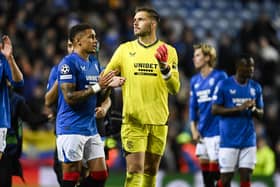 Rangers' Jack Butland in reflective mood at the conclusion of the club's Champions League play off 2-2 draw at home to PSV that has had him reflecting on the words of the great Bill Struth ahead of the return leg. (Photo by Rob Casey / SNS Group)