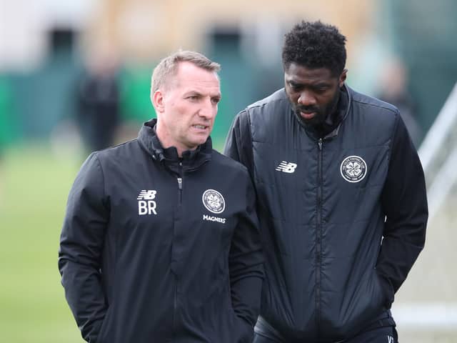 Kolo Toure, with Brendan Rodgers