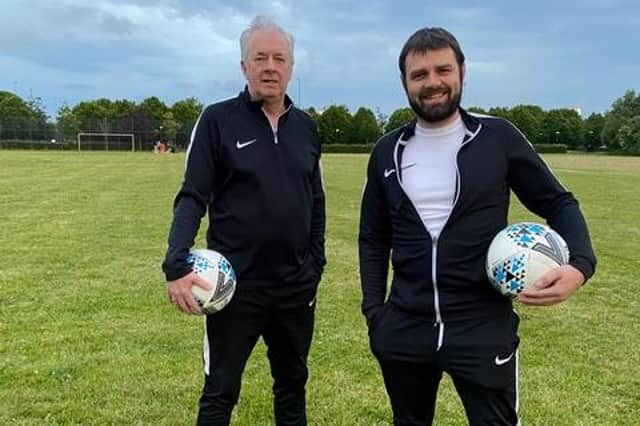 Thomas Devine (right), was disappointed his team didn't force extra time at Auchinleck Talbot