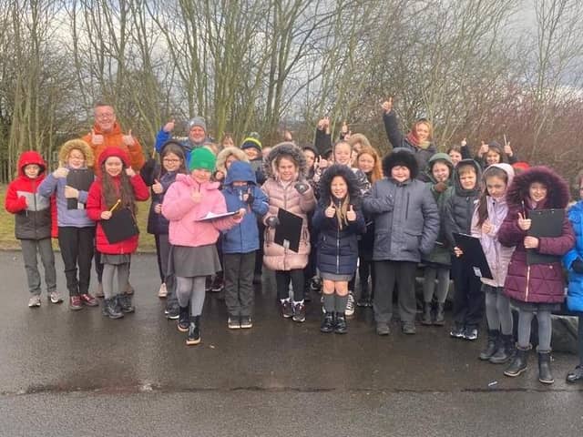 Despite the weather, visitors and pupils alike enjoyed a wee change from the norm in their lessons last week.