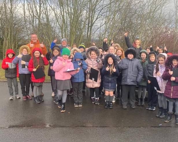 Despite the weather, visitors and pupils alike enjoyed a wee change from the norm in their lessons last week.