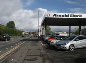 Arnold Clark dealership on edge of West Retail Park, Milngavie