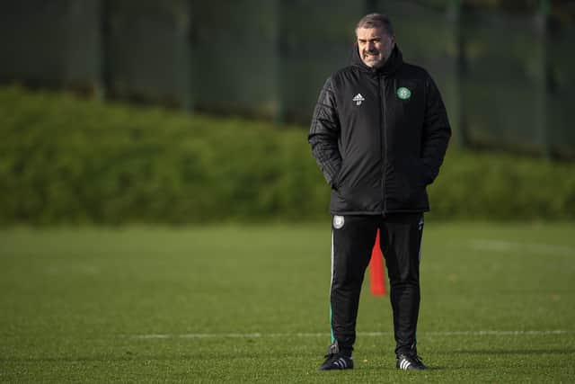 Ange Postecoglou during Celtic training at Lennoxtown, on December 01, 2021, in Glasgow, Scotland. (Photo by Ross MacDonald / SNS Group)