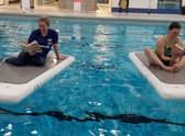 FloatFit participants Claire Davidson and Lynne O'Neill 'Keep the Heid and Read