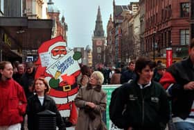 Christmas shoppers in Argyle Street in Glasgow during the nineties 