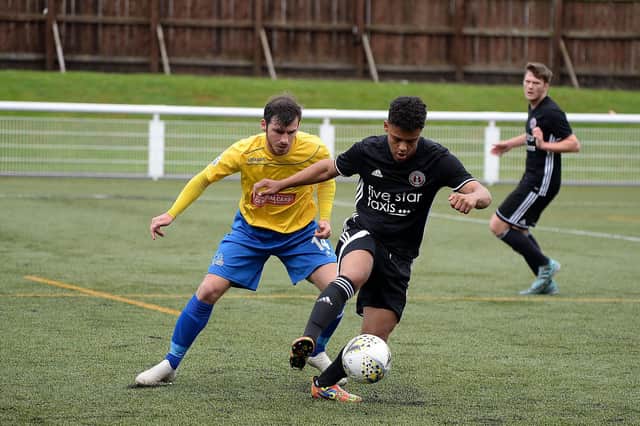 Fraser Team, in action against Gala Fairydean Rovers last season, has returned to Cumbernauld Colts on loan from Petershill (pic:Alwyn Johnston)