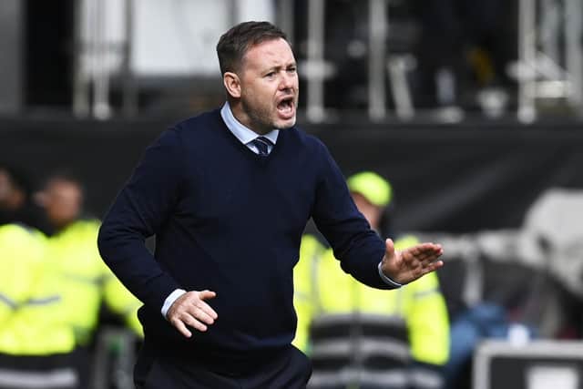 Michael Beale urges his team on during Rangers' 2-0 win over St Johnstone.