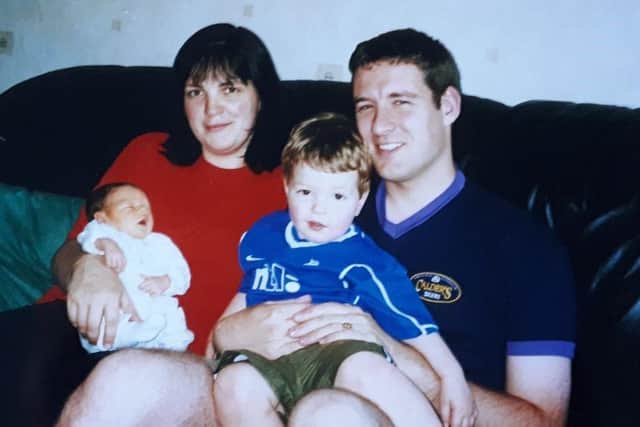 Alistair Wilson, wife Veronica and their two sons. Mr Wilson was reading the boys a bedtime story when his killer arrived at the family home.
