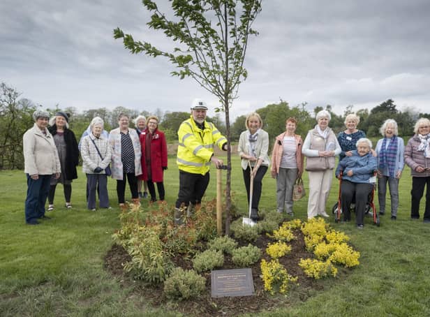 The memorial was placed and the tree planted on the site of the former Broomhill Hospital