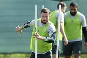 Anthony Ralston during a Celtic training session ahead of facing Aberdeen on Sunday.