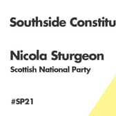 SNP leader Nicola Sturgeon has comfortably held Glasgow Southside.