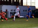 David Goodwillie about to earn the penalty which sparked Clyde's fightback against Peterhead (pic: Craig Black Photography)
