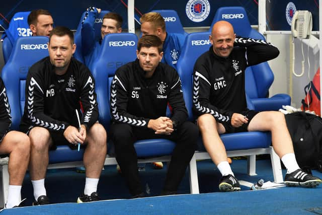 Michael Beale and Steven Gerrard have both been linked with a return to Rangers. Picture: SNS