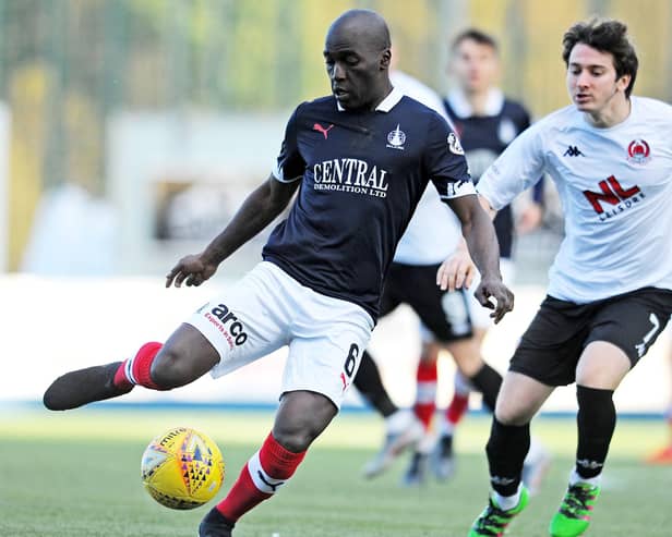 New Clyde signing Morgaro Gomis in action for Falkirk against the Bully Wee (pic: Michael Gillen)