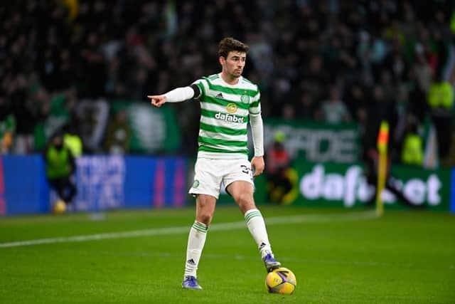 Celtic's Matt O'Riley in action against Dundee United.  (Photo by Rob Casey / SNS Group)