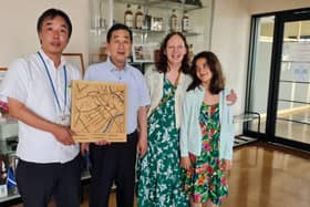 Presenting the Kirkintilloch map to Yoichi Tourism Association