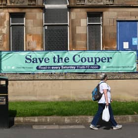 The Couper Institute Public Hall and Library, Cathcart, was also the focus of a well-organised community campaign to get its doors open.  Picture: John Devlin.