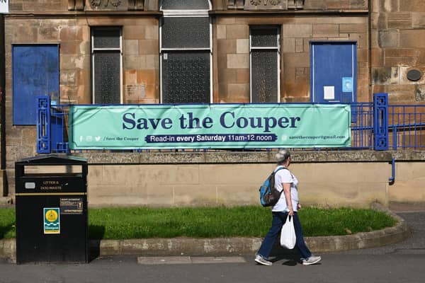 The Couper Institute Public Hall and Library, Cathcart, was also the focus of a well-organised community campaign to get its doors open.  Picture: John Devlin.