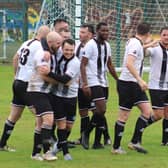 Glasgow Perthshire celebrate a goal in their Scottish Junior Cup win over Ardeer (pic: Glasgow Perthshire FC)