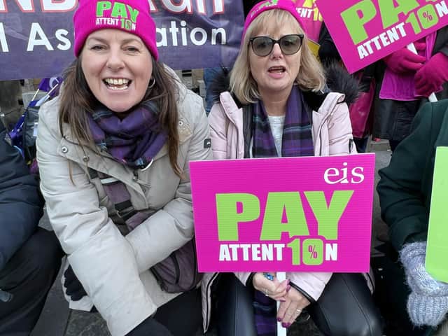 <p>Teachers on strike today have begun protesting after pay disputes. </p>