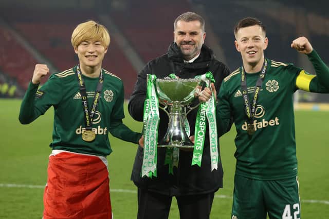 Celtic boss Ange Postecoglou will be hoping Kyogo Furuhashi and Callum McGregor get a break. (Photo by Craig Williamson / SNS Group)