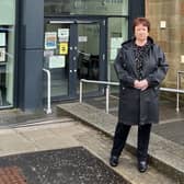 Rona Mackay pictured outside the vaccination centre