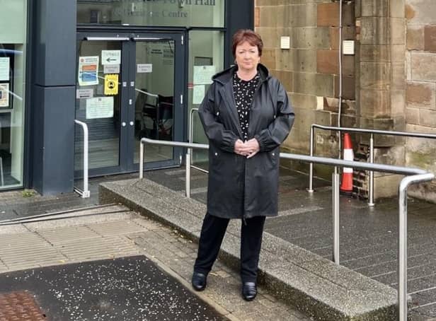 Rona Mackay pictured outside the vaccination centre