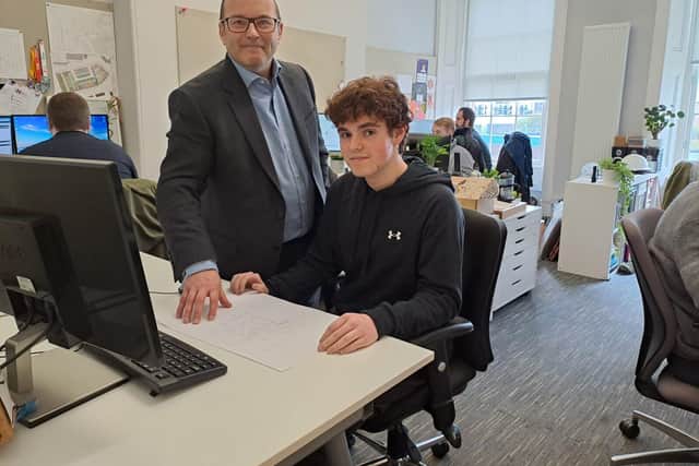 Michael Jarvis, Director of MAST Architects, left, with Arran