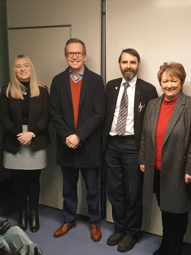SNP Council leader Gordan Low, second right, pictured with local politicians.
