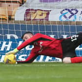 Liam Kelly made some fine saves like this when on loan for Motherwell last season (Pic by Ian McFadyen)