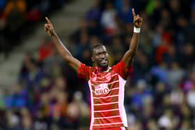 Abdallah Sima of Stade Brestois celebrates scoring his team's second goal during the UEFA Champions League 2024/25 League Phase MD2 match at FC Salzburg