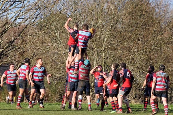 Uddingston win a lineout during Saturday's victory (Pic by Amy McCloy)