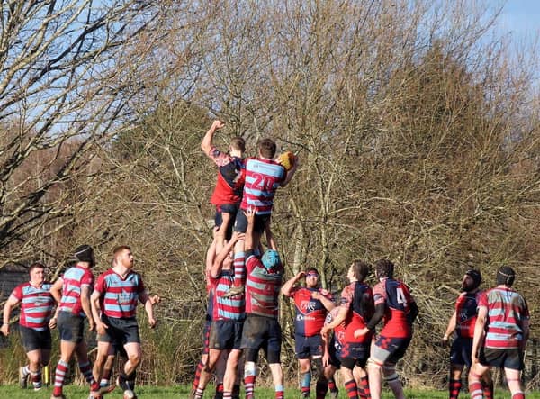 Uddingston win a lineout during Saturday's victory (Pic by Amy McCloy)