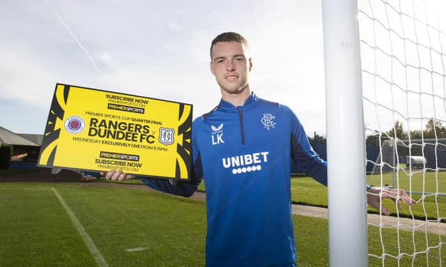 King promotes Rangers' match against Dundee in the Premier Sports Cup.