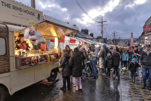 Shoppers fuelled up to power them through the 70 stalls in the High Street.