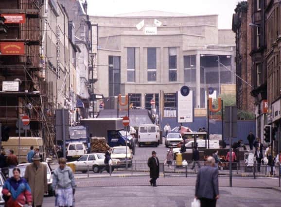 The Royal Concert Hall being built in 1990 at the top of Buchanan Street.  