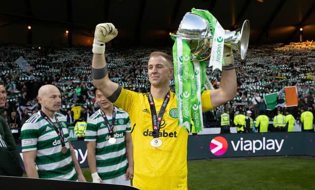 Joe Hart won the League Cup for a second time with Celtic last month.
