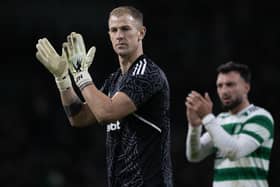 Celtic's Joe Hart applauds the home fans after the 2-1 win over Livingston. (Photo by Craig Williamson / SNS Group)