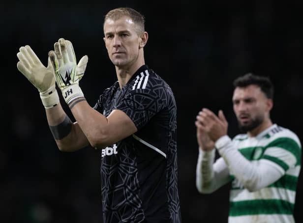Celtic's Joe Hart applauds the home fans after the 2-1 win over Livingston. (Photo by Craig Williamson / SNS Group)