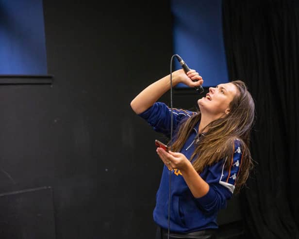 Actor Olivia Caw, who plays Bonnie, in rehearsals.
